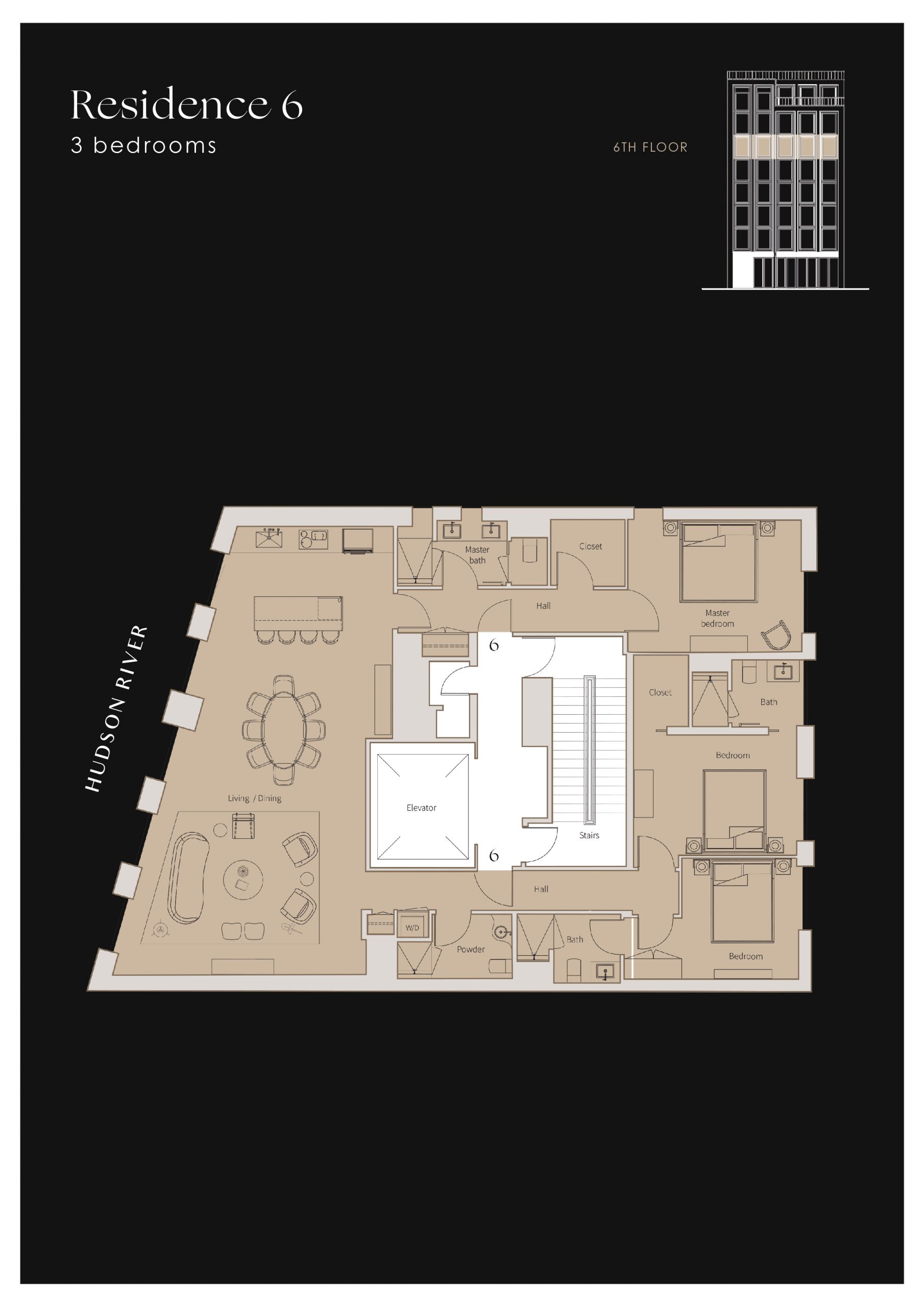 Plan of apartment Residence 6