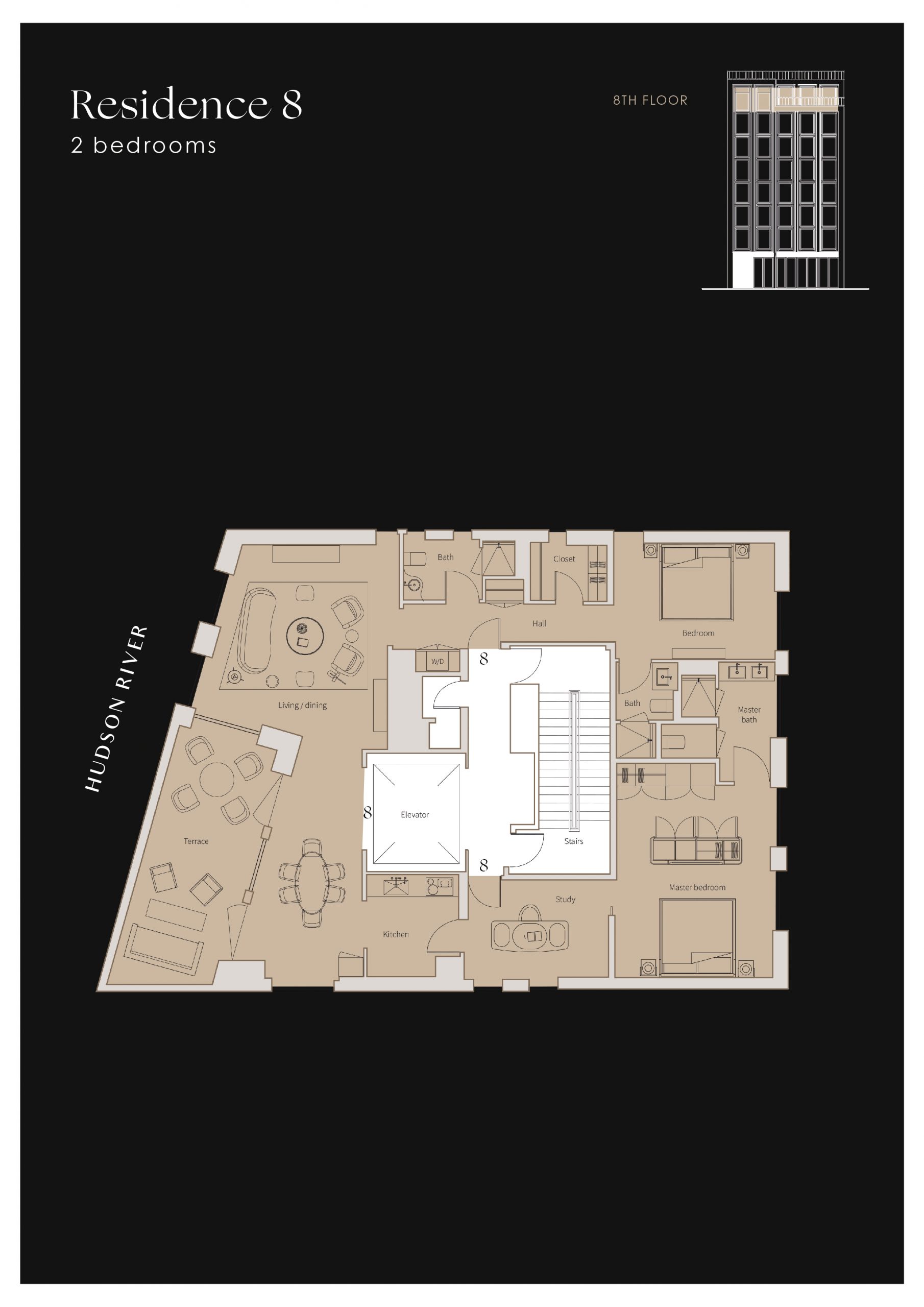 Plan of apartment Residence 8