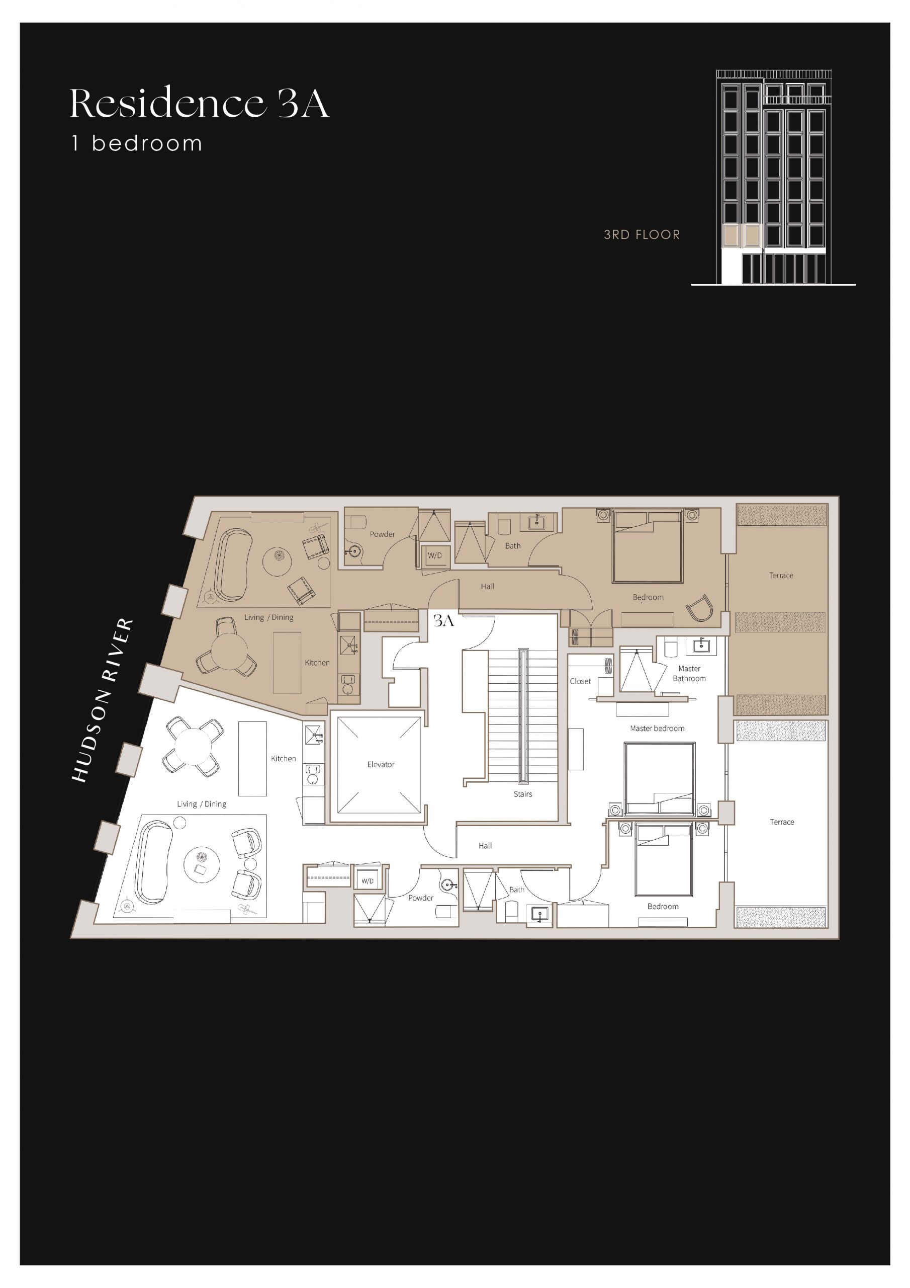 Plan of apartment RÉSIDENCE 3A
