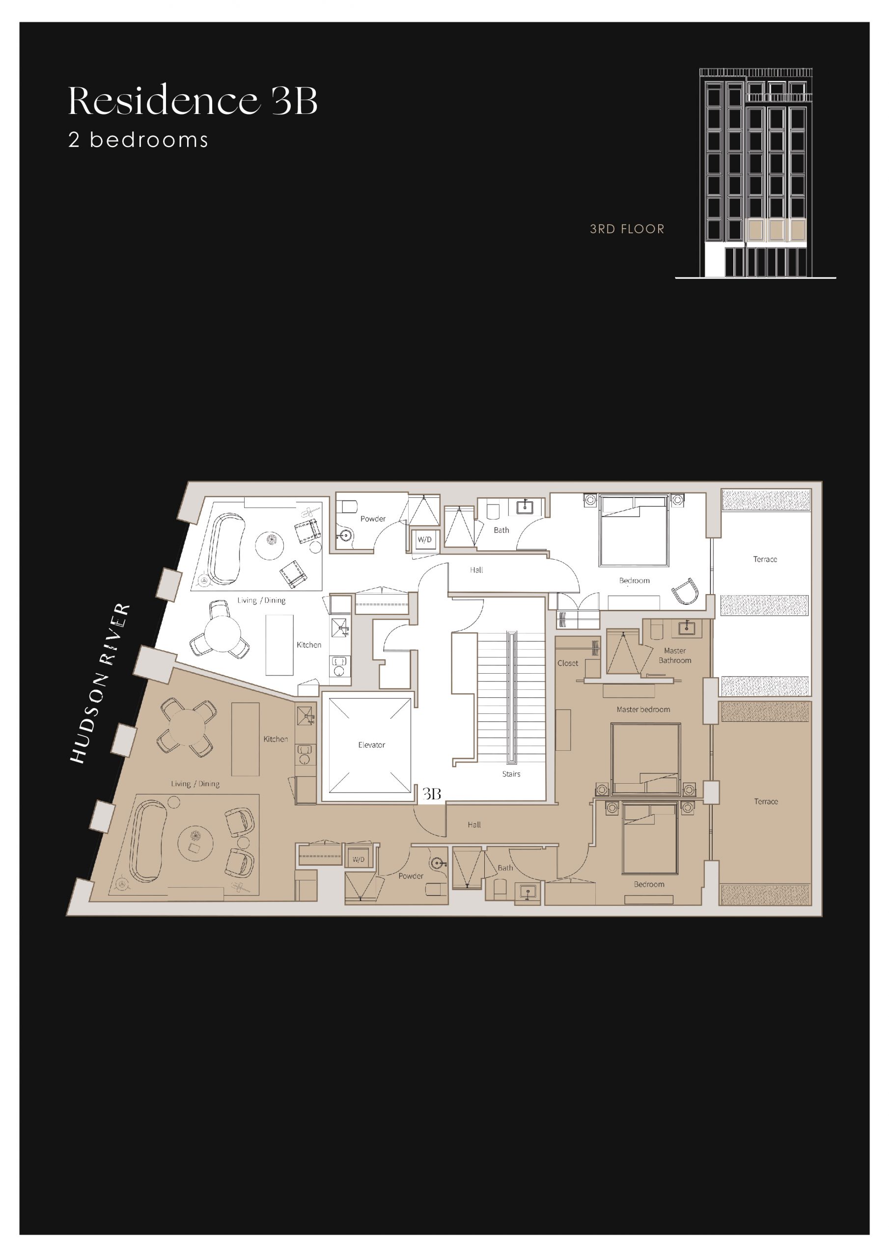 Plan of apartment RÉSIDENCE 3B